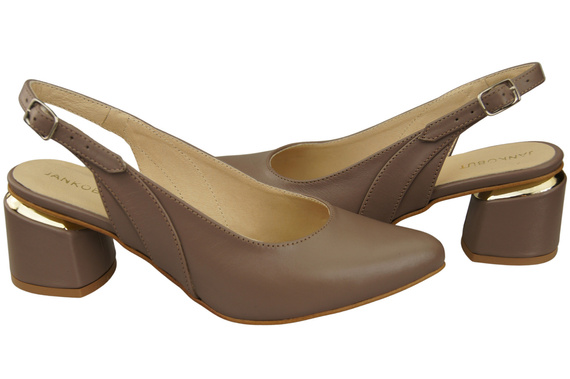 Dámská obuv Sandály Cappuccino Dark Natural Leather 196 ElitaBut