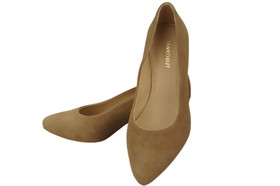 Dámská obuv Olive Natural Leather Suede Decorative Heel 158 With ElitaBut