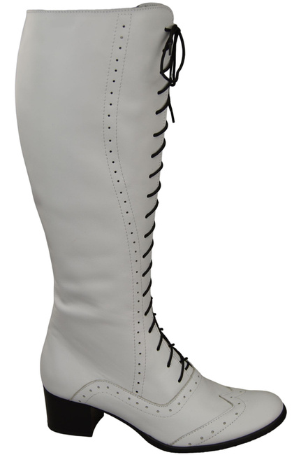 Obuv Dámské bílé šněrovací boty z přírodní kůže 595 ElitaBut