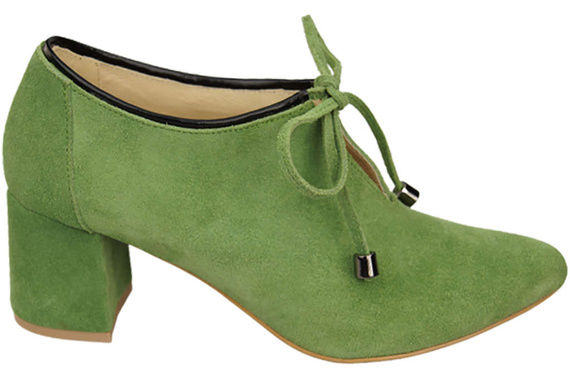 Dámská obuv Pistachio Half Boots Natural Velour Leather 183 ElitaBut