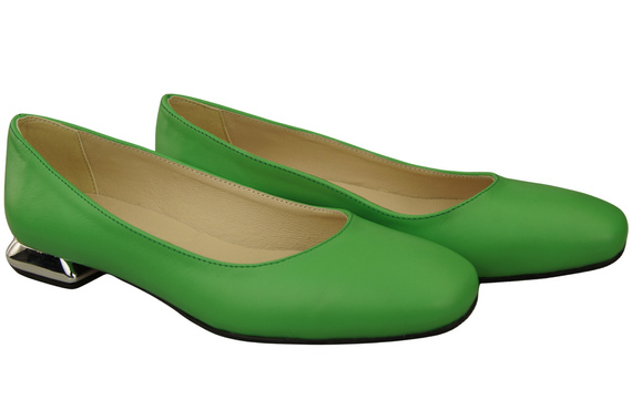 Ploché dámské boty Lime pumps Ornamental heel Natural leather 209 ElitaBut
