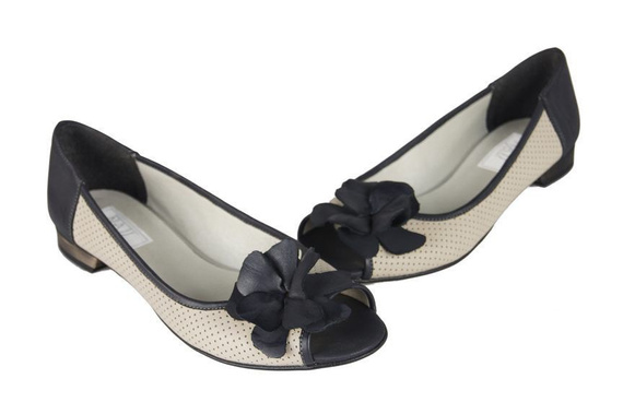 Dámské baleríny Přírodní kůže Námořnická modrá 710 ElitaBut