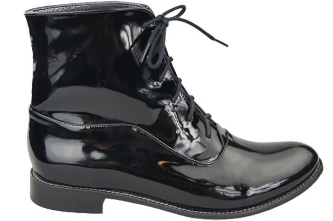 Dámské kozačky Černé lakované jaro/podzim z přírodní kůže 155 L ElitaBut