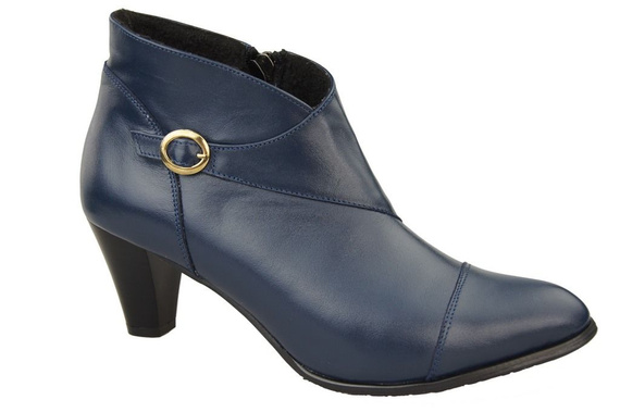 Obuv Dámské zimní boty z přírodní kůže Navy blue 100 Z ElitaBut