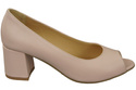 Dámská obuv Dámské lodičky PEEP TOE Powder pink Přírodní kůže s potaženým podpatkem 192 ElitaBut