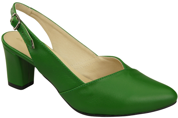 Dámská obuv Zelené sandály na podpatku Přírodní kůže 217 ElitaBut