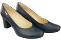 Dámské boty Classic Navy Blue Natural Leather Almond Nose pumps 201 ElitaBut