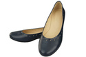 Dámské pohodlné baleríny z přírodní kůže Navy Blue 162 ElitaBut