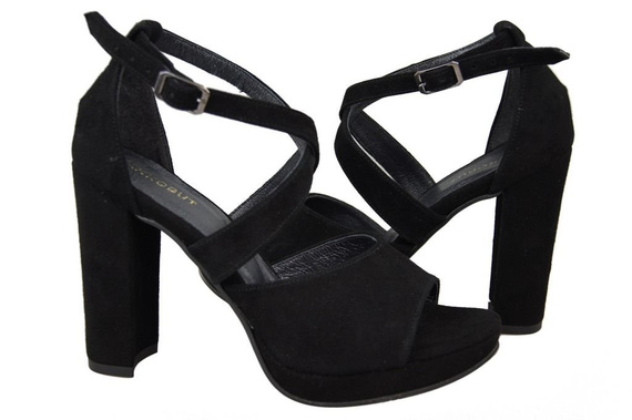 Dámské sandály z černé přírodní kůže 114 ElitaBut