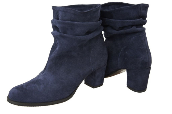 Dámská obuv Přírodní kožené kozačky Námořnická modrá 986 ElitaBut