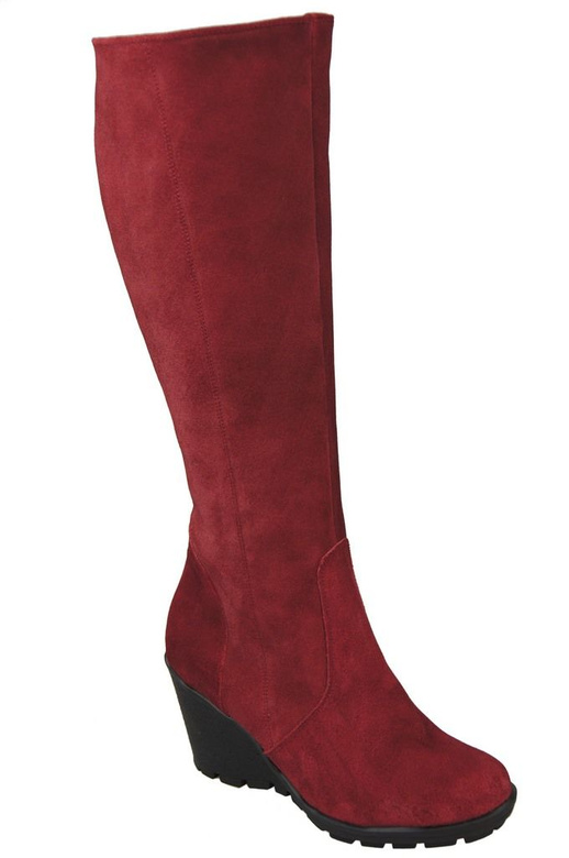 Obuv Dámské kotníkové boty Maroon přírodní kůže velur 745 ElitaBut