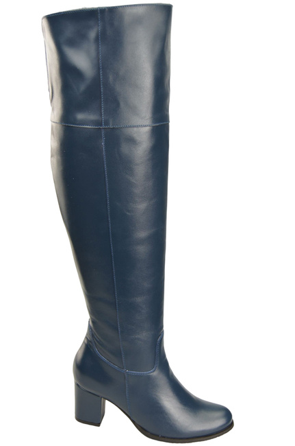 Dámské boty Navy blue Musketeers High over the knee natural leather 190 ElitaBut