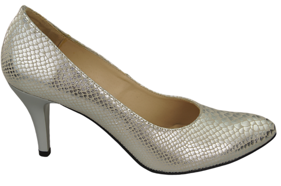 Dámská obuv Stříbrné lodičky Hadí motiv Přírodní kůže 150 ElitaBut