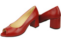Dámská obuv PEEP TOE Červené lodičky z přírodní kůže s potaženým podpatkem 192 ElitaBut