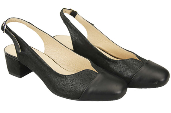 Dámské sandály z přírodní kůže 165 Black ElitaBut