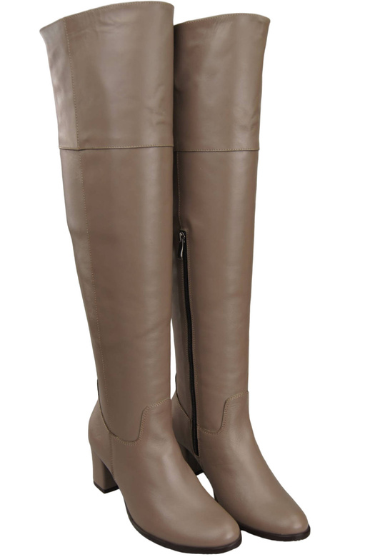 Dámské boty Cappuccino Dark Musketeers High over the knee natural leather 190 ElitaBut