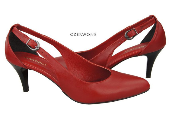 Dámská obuv Nízké sandály na podpatku Přírodní kůže Červená 973 ElitaBut