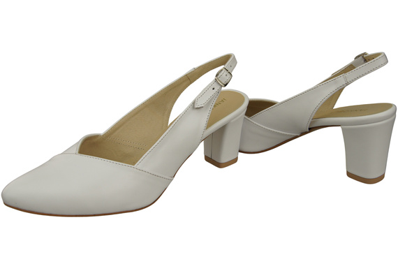 Dámská obuv White Stiletto Sandals Natural Leather 217 ElitaBut