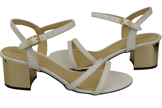 Dámská obuv Bílá přírodní kůže 197 Smyslně odhalující nohy Sandály ElitaBut