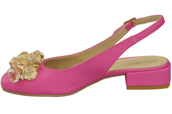 Dámská obuv Fuchsiové sandály s krystaly Přírodní kůže 215 ElitaBut