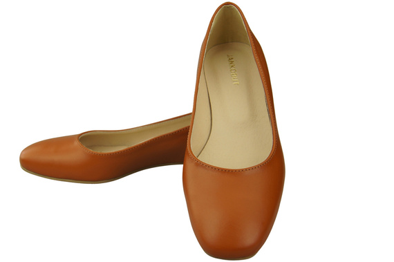 Ploché dámské boty Červené boty s ozdobným podpatkem Přírodní kůže 209 ElitaBut