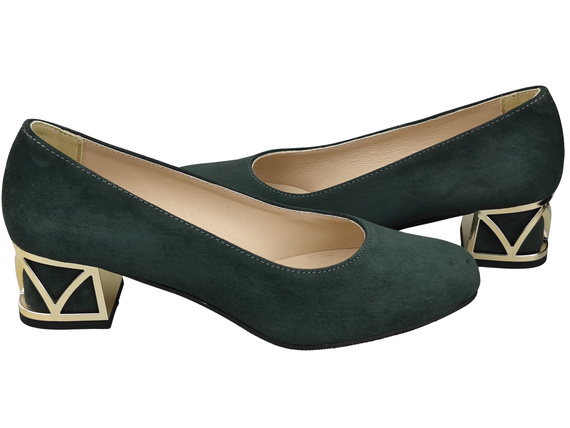 Pohodlné dámské boty Grafit lodičky s ozdobným podpatkem Přírodní semišová kůže 219 Od ElitaBut