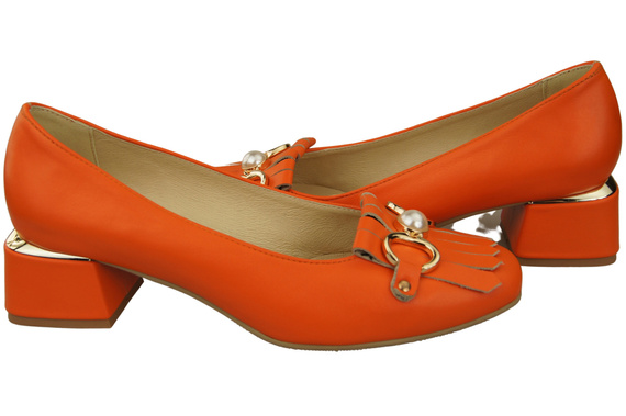 Dámská obuv Orange Tassel Embellished pumps Přírodní kůže 195 ElitaBut