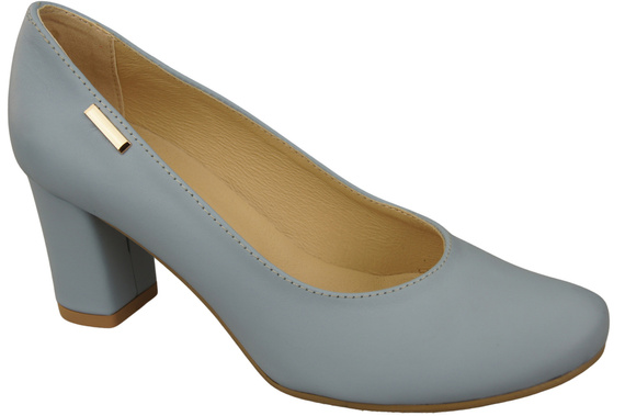 Dámská obuv Classic Pumpknives Light Blue in Natural Leather Almond Nose 201 ElitaBut