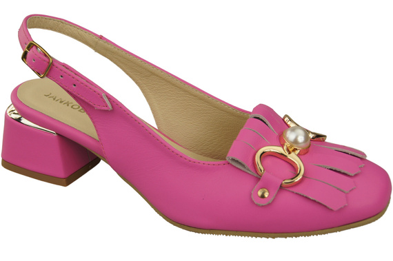 Dámská obuv Fuchsiové sandály zdobené třásněmi Přírodní kůže 208 ElitaBut