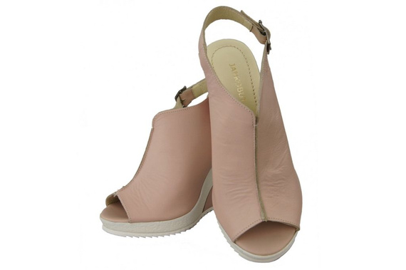 Obuv Dámské sandály Koturna přírodní kůže Powder pink 992 ElitaBut