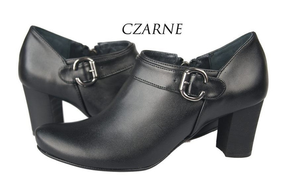 Obuv Dámské polobotky z přírodní kůže Černá 826 ElitaBut