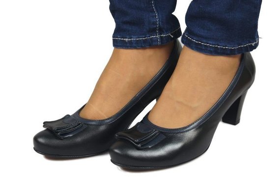 Dámská obuv Přírodní kožené lodičky Černá 824 ElitaBut