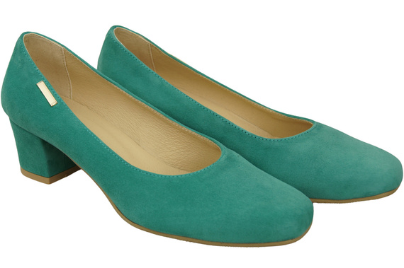 Pohodlná dámská obuv Tyrkysová přírodní kůže semišová 172 od ElitaBut