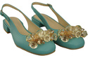 Dámská obuv Tyrkysové sandály s krystaly Přírodní kůže 215 ElitaBut