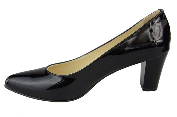 Dámská obuv Dámské kožené lodičky Black Lacquer 974 ElitaBut