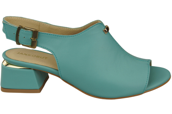 Dámská obuv Tyrkysové sandály se zlatou přezkou Přírodní kůže 198 ElitaBut