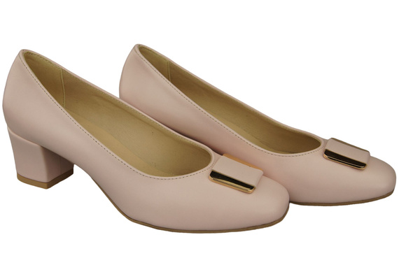 Dámské lodičky z přírodní kůže 187 Powder Pink ElitaBut