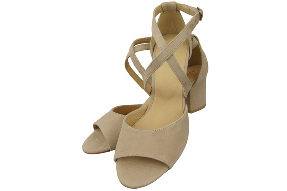 Dámská obuv Sandály béžové přírodní kůže semiš 111 ElitaBut