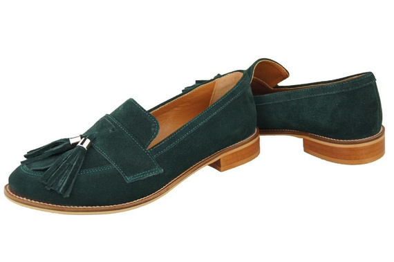 Dámské mokasíny z přírodní kůže Velour Malachite 134 ElitaBut