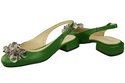 Dámská obuv Zelené sandály s krystaly Přírodní kůže 215 ElitaBut