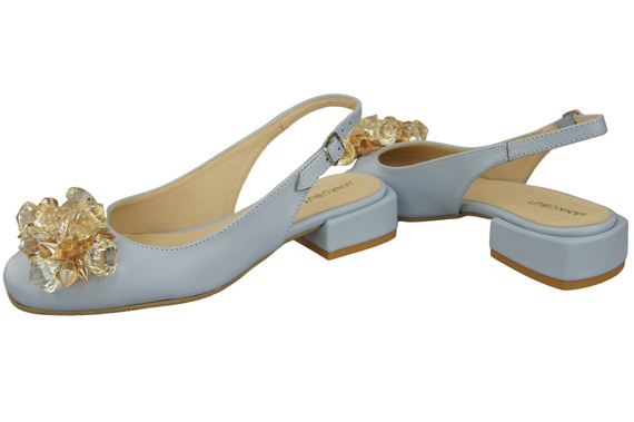 Dámská obuv Sandály Bright Blue s krystaly Přírodní kůže 215 ElitaBut