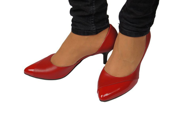 Dámská obuv Dámské lodičky z přírodní kůže Červená 898 ElitaBut