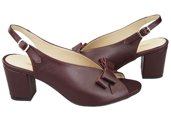 Dámská obuv Sandály Maroon Faced Natural Leather 148 L ElitaBut