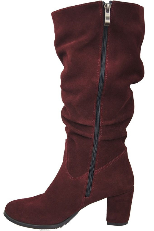Dámské boty Maroon přírodní kůže Velour 141 ElitaBut