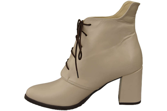 Dámské boty Cappuccino Bright lace-up Zimní přírodní kůže 174 Od ElitaBut