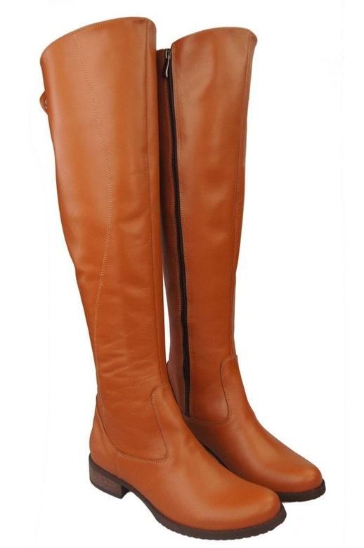 Obuv Dámské červené kozačky Muskegon nad kolena Přírodní kůže 121 ElitaBut