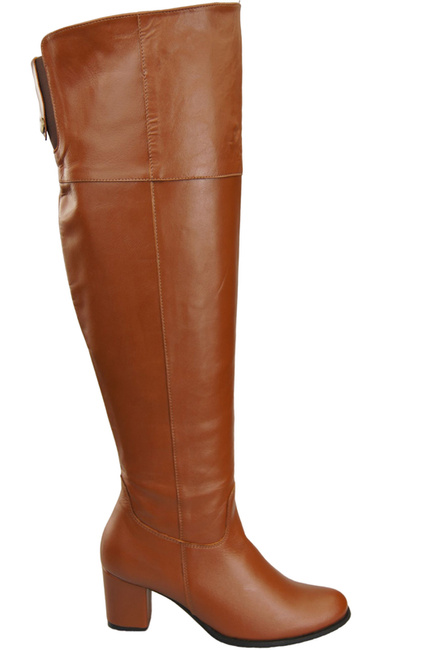 Dámská obuv Musketeers Brown High over the knee natural leather 190 ElitaBut
