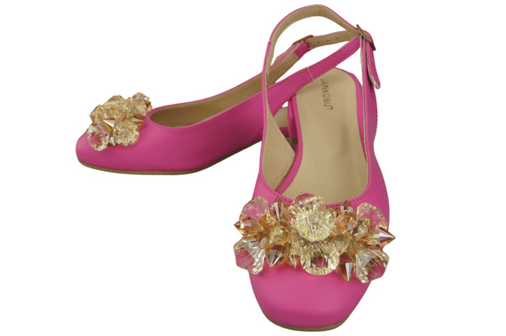 Dámská obuv Fuchsiové sandály s krystaly Přírodní kůže 215 ElitaBut