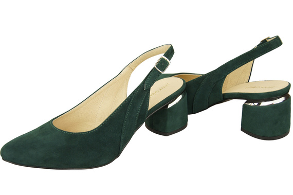 Dámské sandály z přírodní semišové kůže Zelená Elegance a pohodlí 196 Od ElitaBut