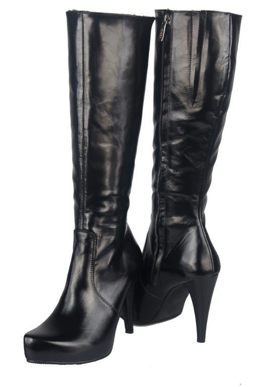 Dámské boty na platformě Černá lakovaná kůže 687 ElitaBut